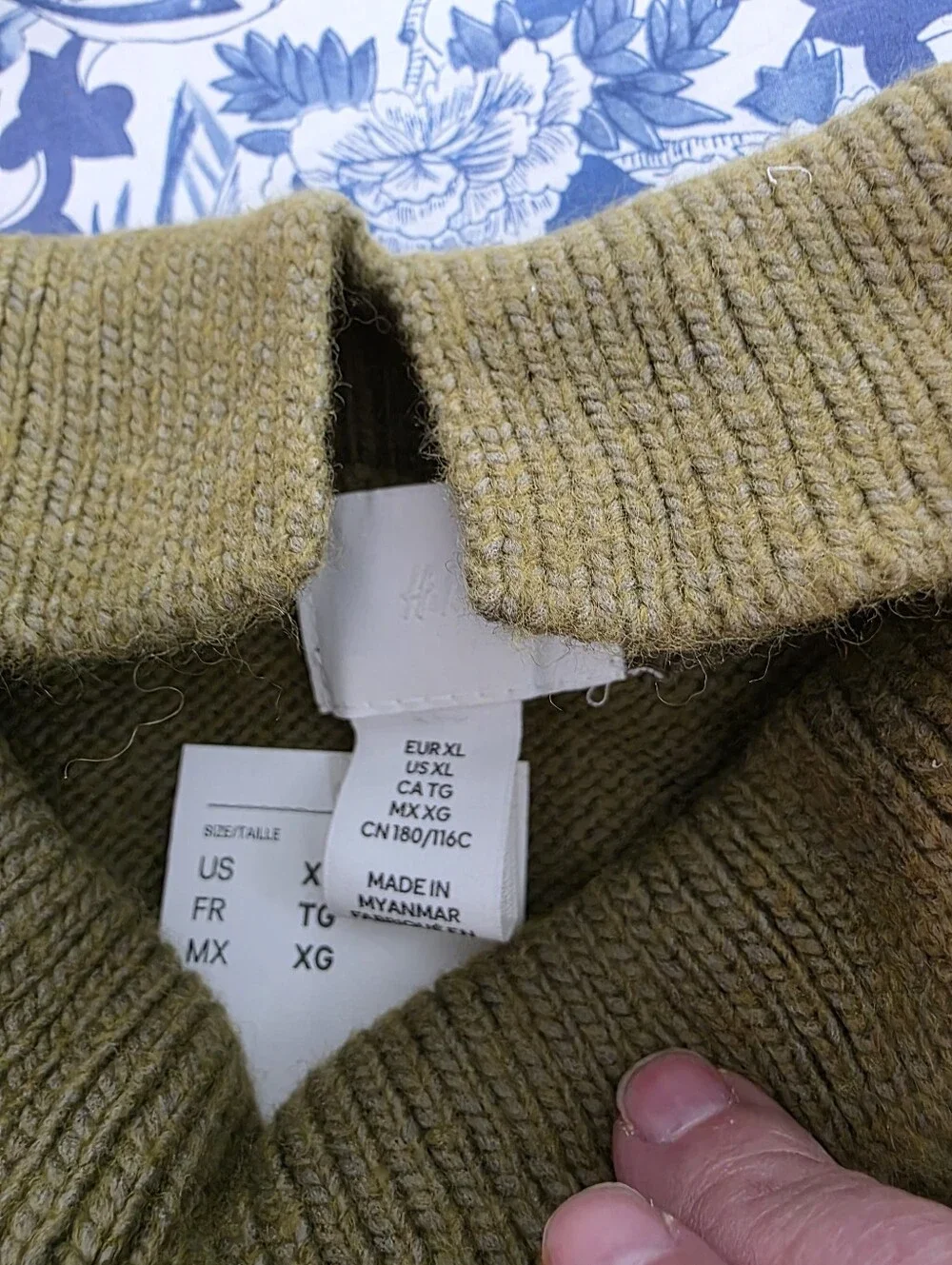 NWT H&M Knit Olive Green Pullover XL